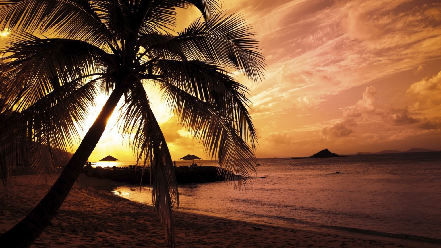 Beach Sunset for 1536 x 864 HDTV resolution