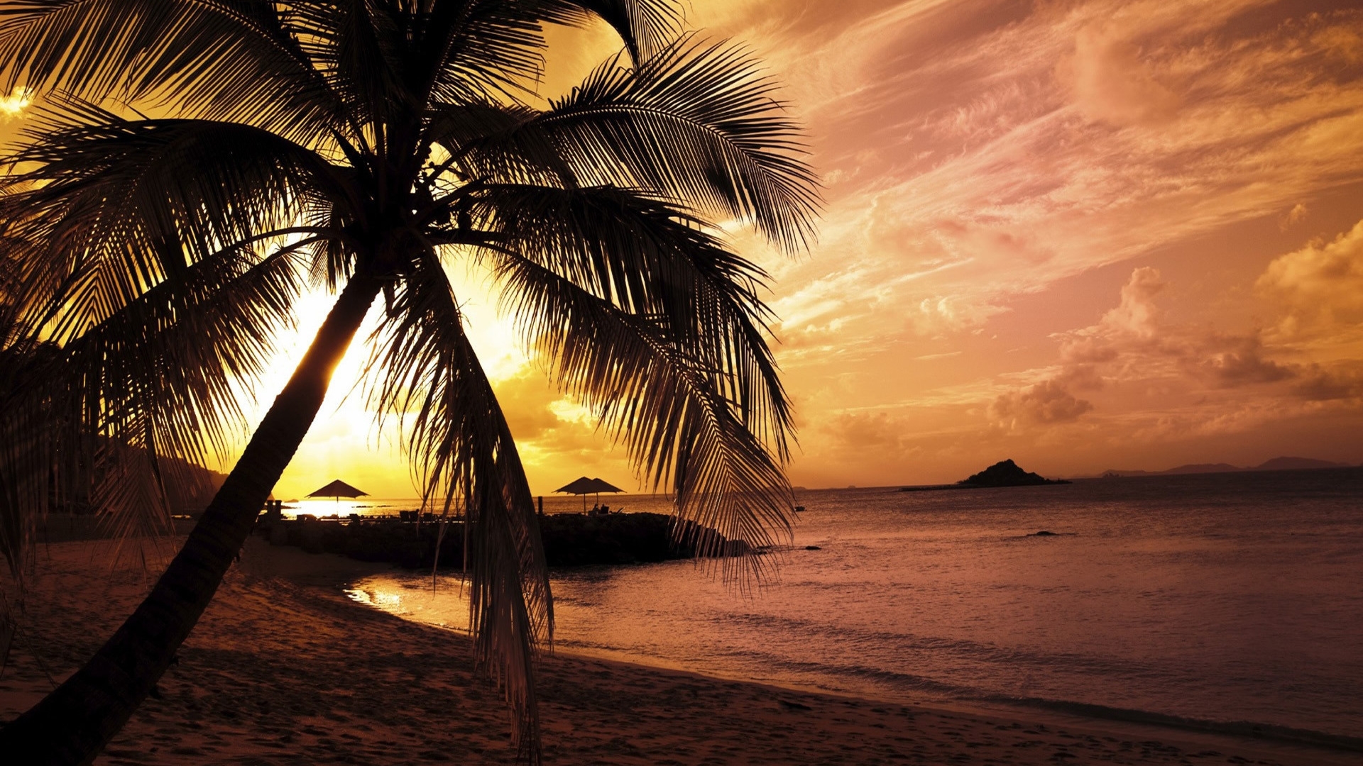 Beach Sunset for 1920 x 1080 HDTV 1080p resolution