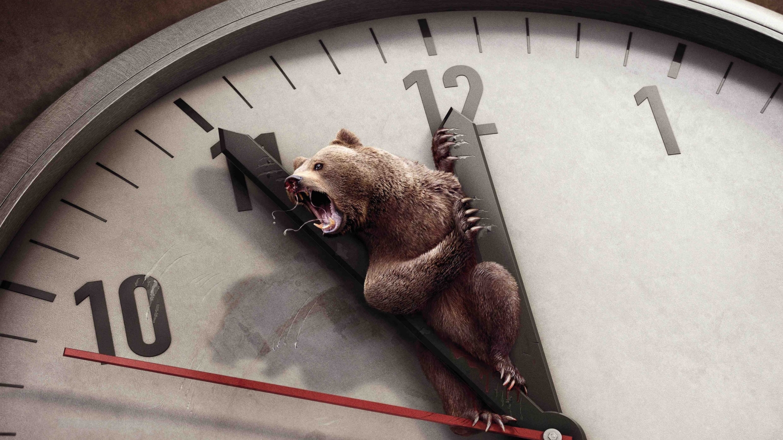 Bear and Clock for 1536 x 864 HDTV resolution