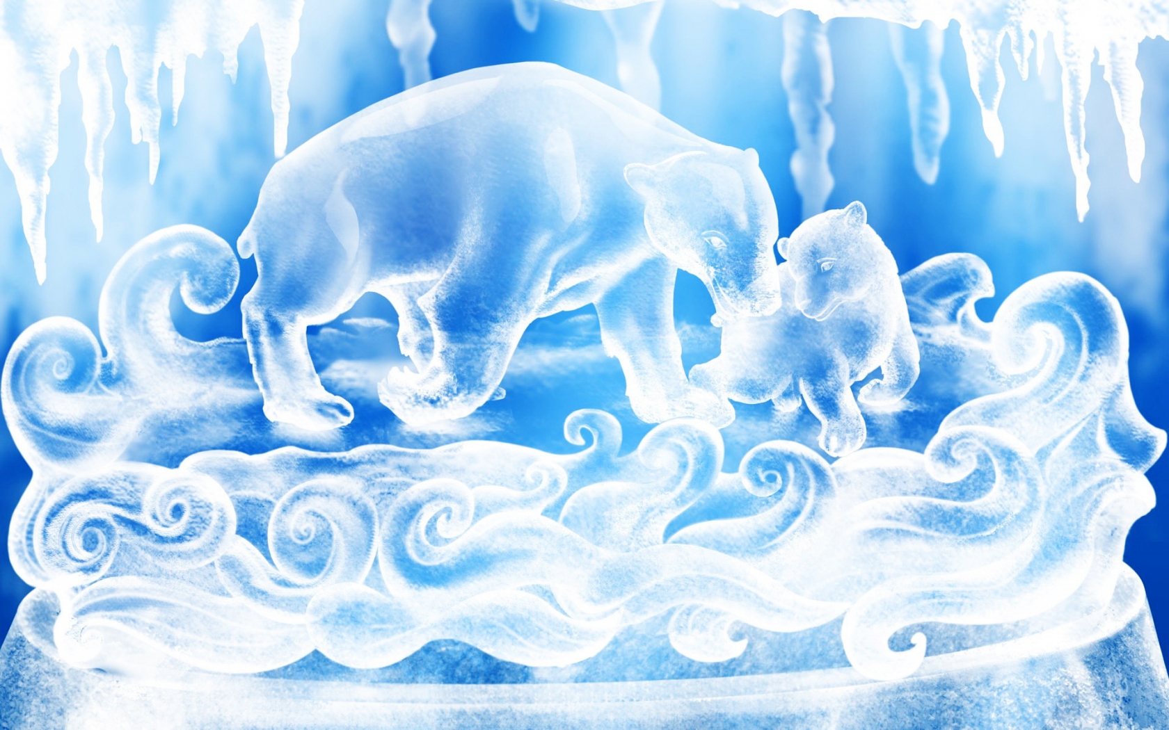 Bears Carved From Ice for 1680 x 1050 widescreen resolution