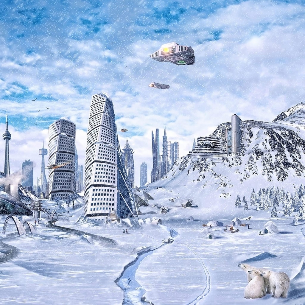 Beautiful 3D Winter Fantasy for 1024 x 1024 iPad resolution