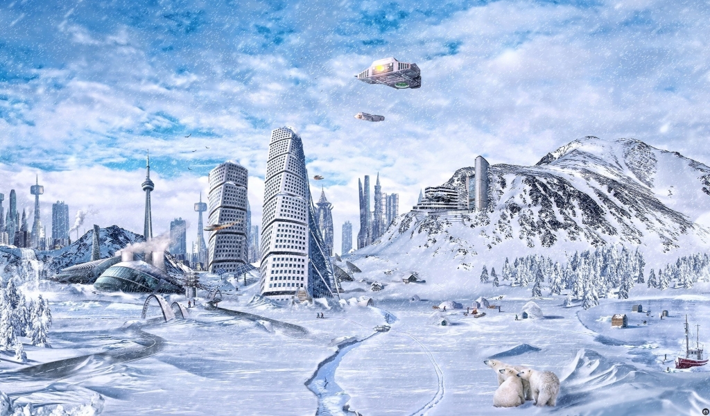 Beautiful 3D Winter Fantasy for 1024 x 600 widescreen resolution