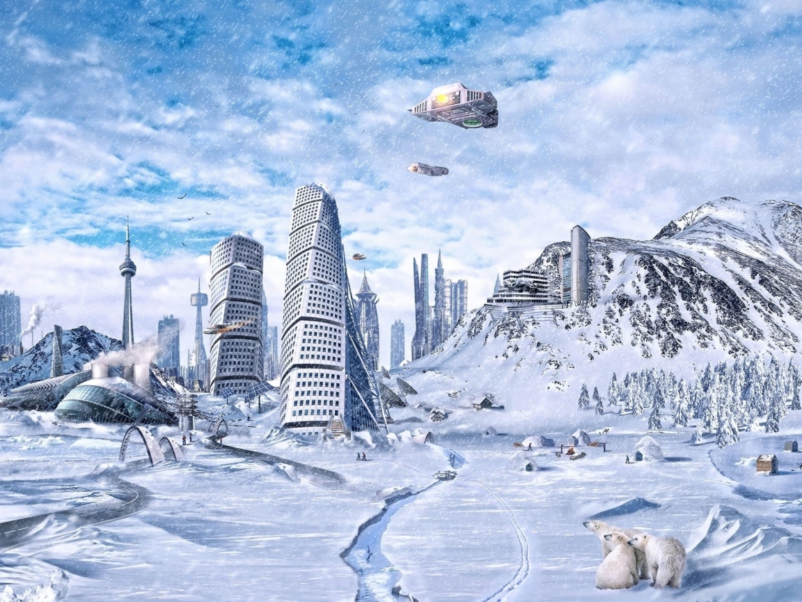 Beautiful 3D Winter Fantasy for 1152 x 864 resolution