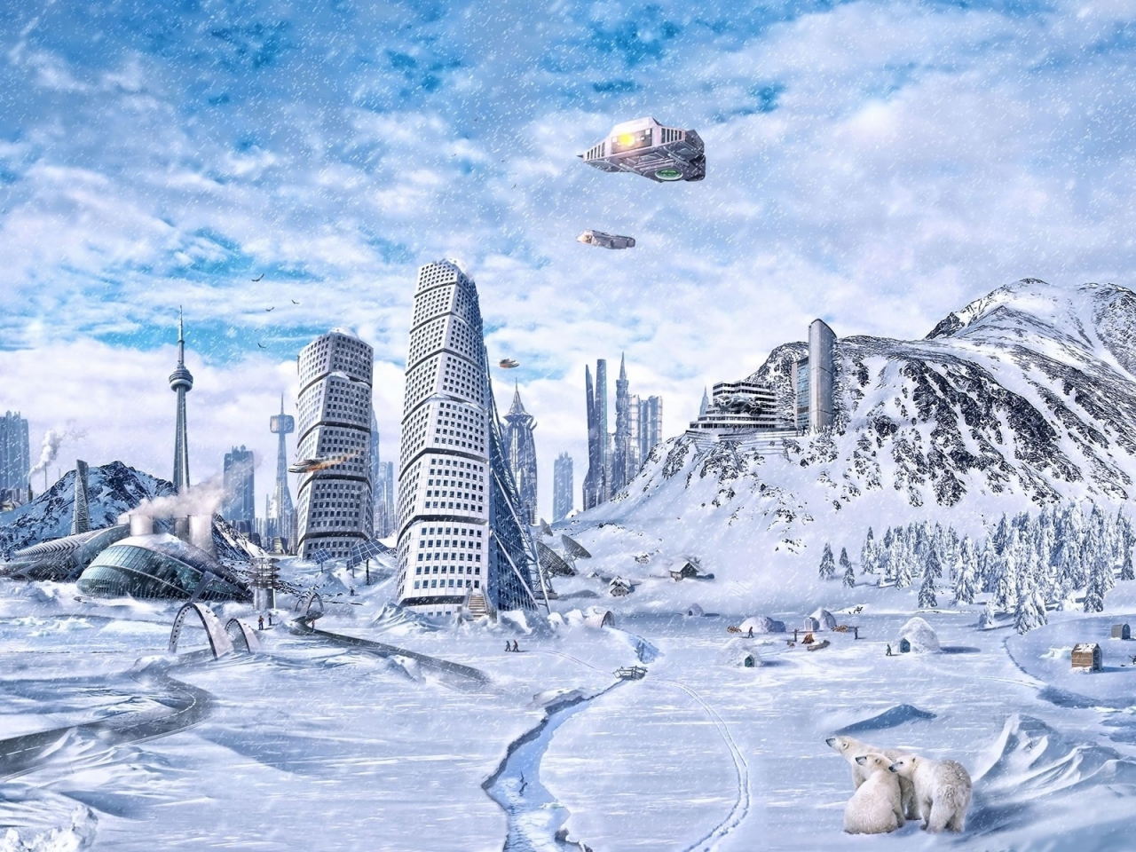 Beautiful 3D Winter Fantasy for 1280 x 960 resolution