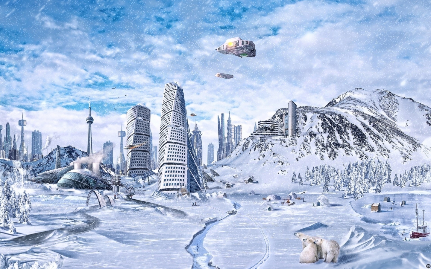 Beautiful 3D Winter Fantasy for 1440 x 900 widescreen resolution