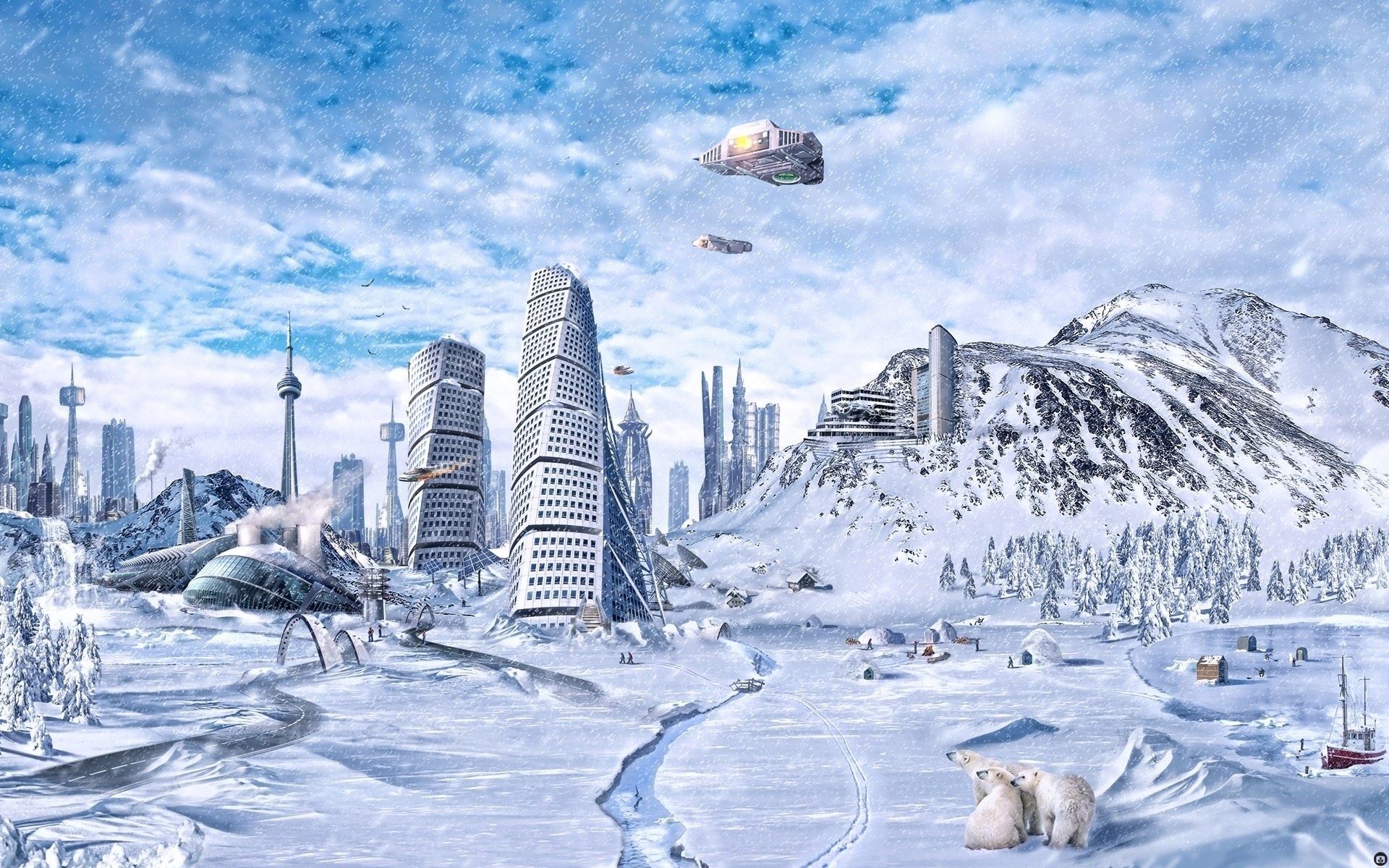 Beautiful 3D Winter Fantasy for 1920 x 1200 widescreen resolution