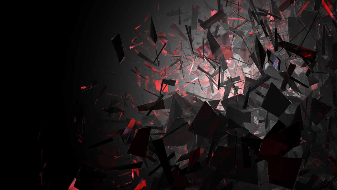 Black and Red Shapes for 1366 x 768 HDTV resolution
