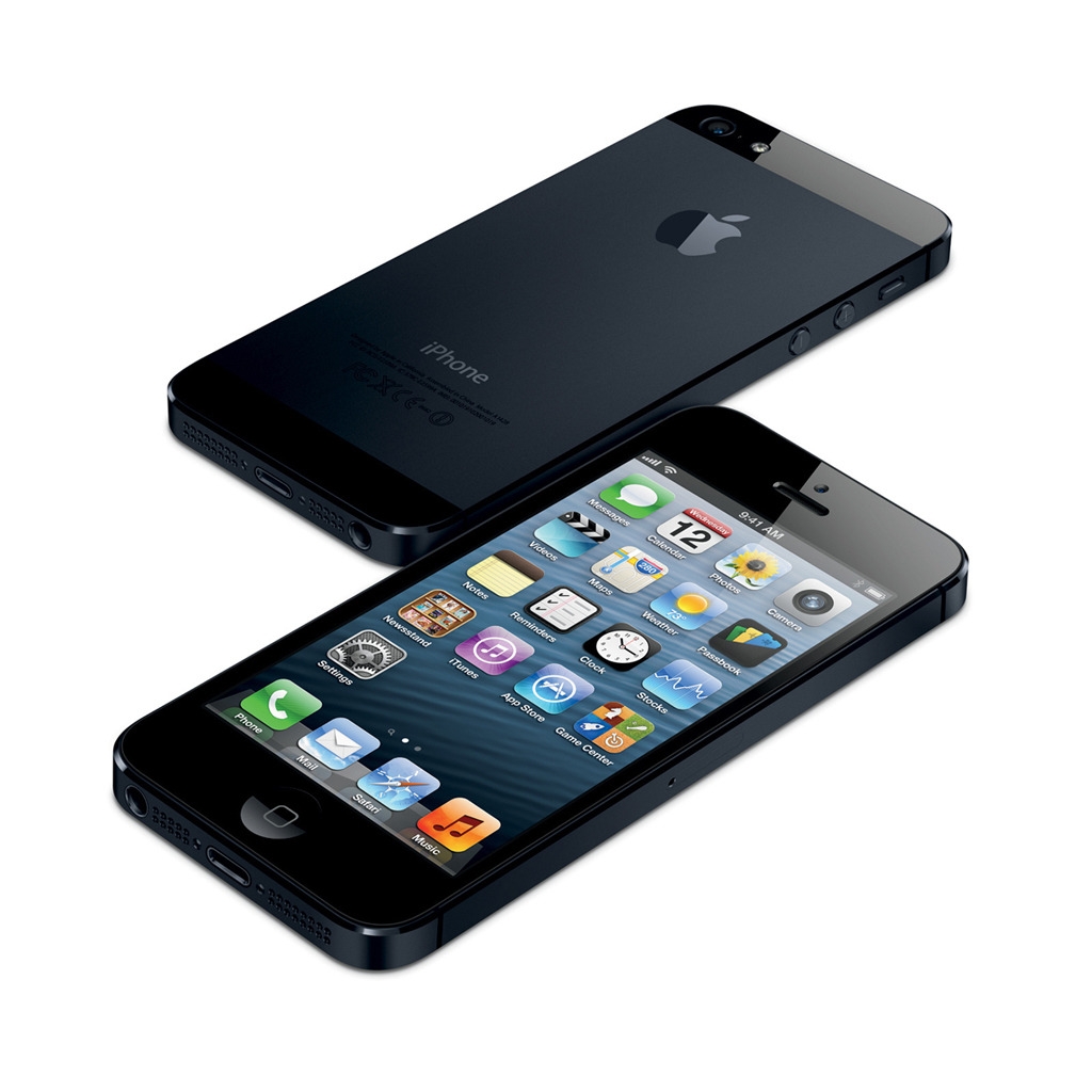 Black iPhone 5 for 1024 x 1024 iPad resolution