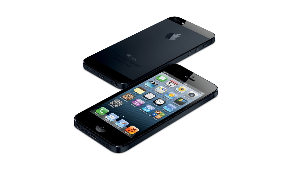 Black iPhone 5 for 1024 x 600 widescreen resolution