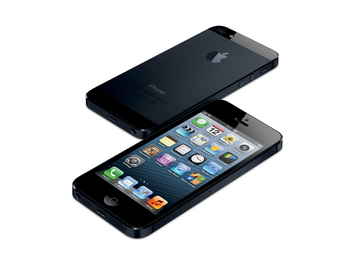 Black iPhone 5 for 1152 x 864 resolution
