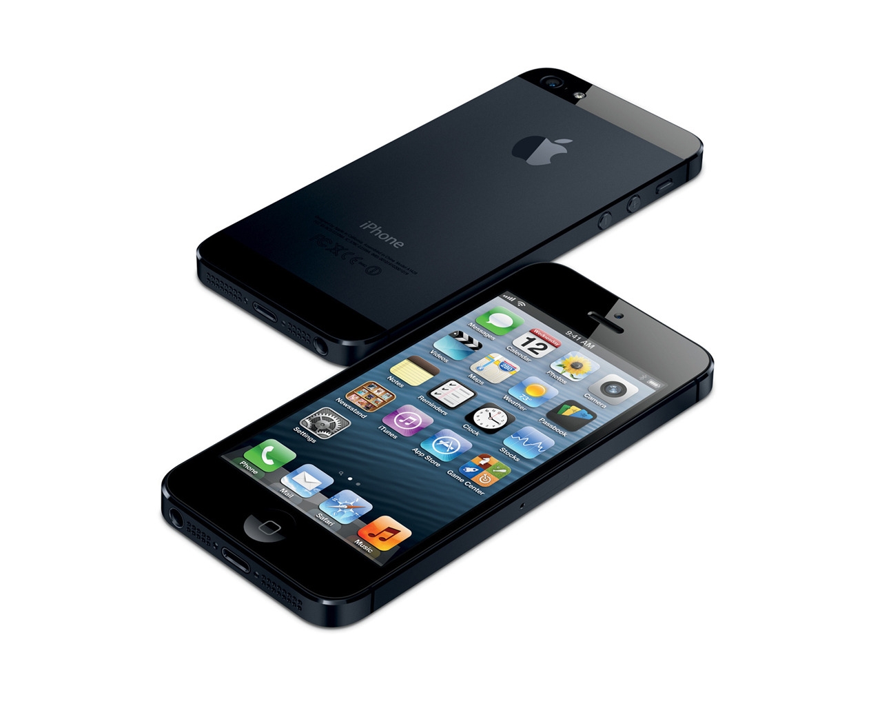 Black iPhone 5 for 1280 x 1024 resolution