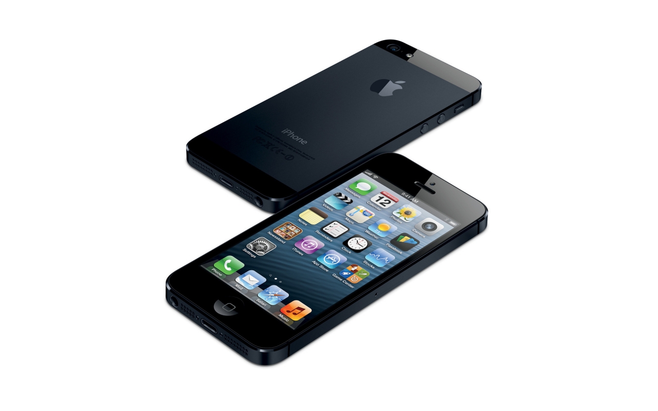 Black iPhone 5 for 1280 x 800 widescreen resolution