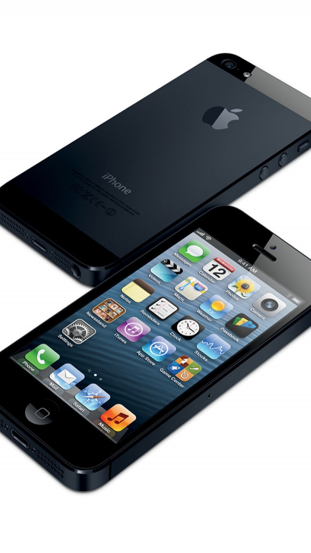 Black iPhone 5 for 640 x 1136 iPhone 5 resolution