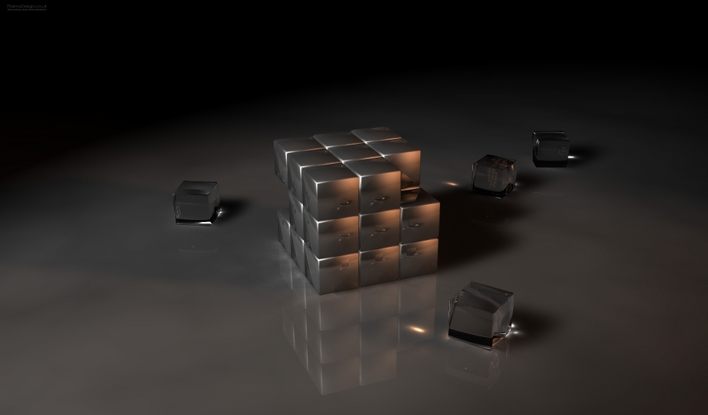 Black Rubiks Cube for 1024 x 600 widescreen resolution