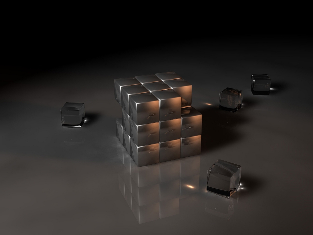 Black Rubiks Cube for 1024 x 768 resolution