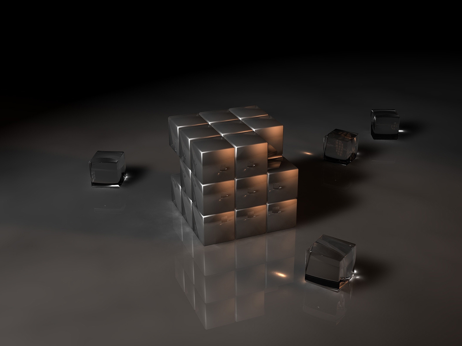 Black Rubiks Cube for 1600 x 1200 resolution
