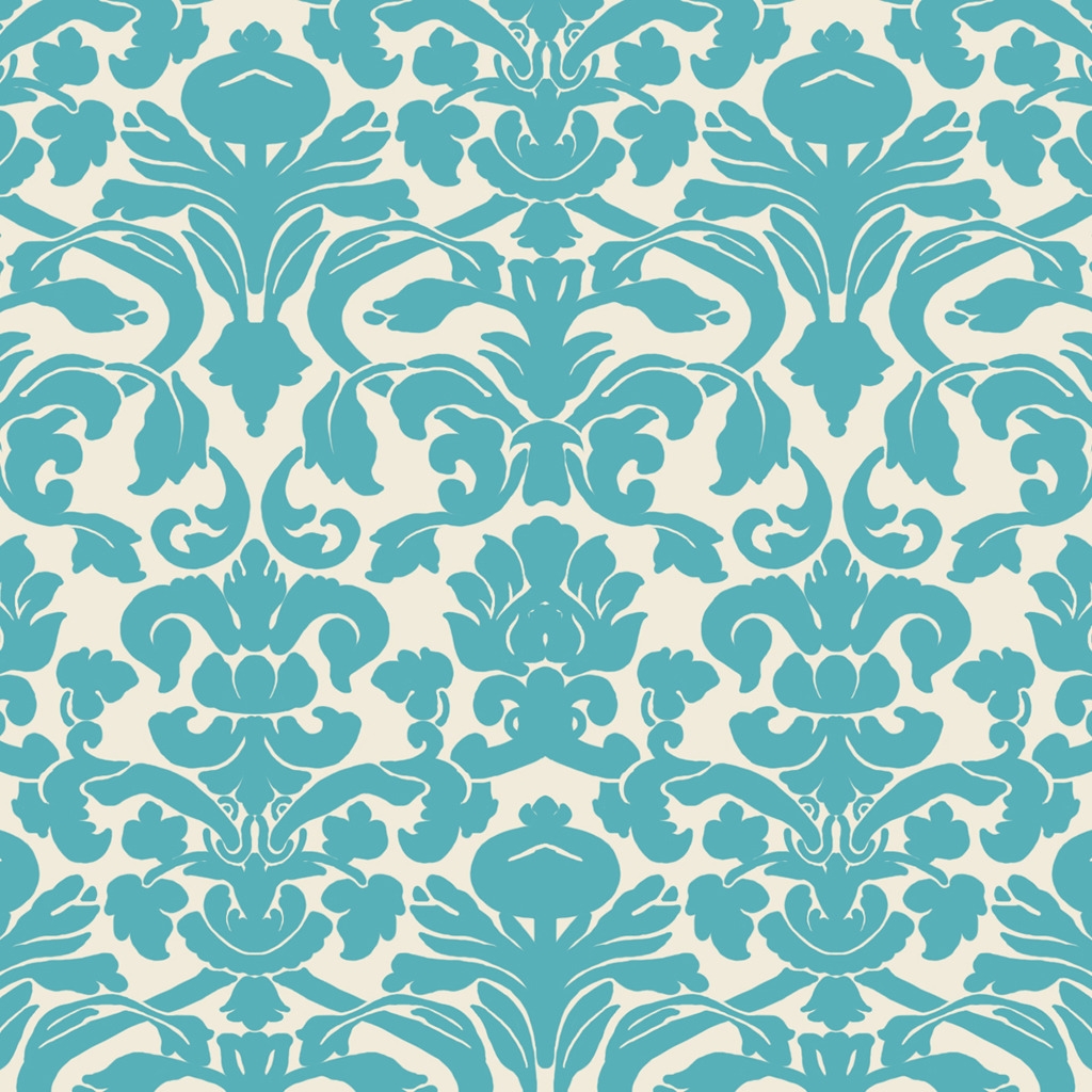 Blue Damask for 1024 x 1024 iPad resolution