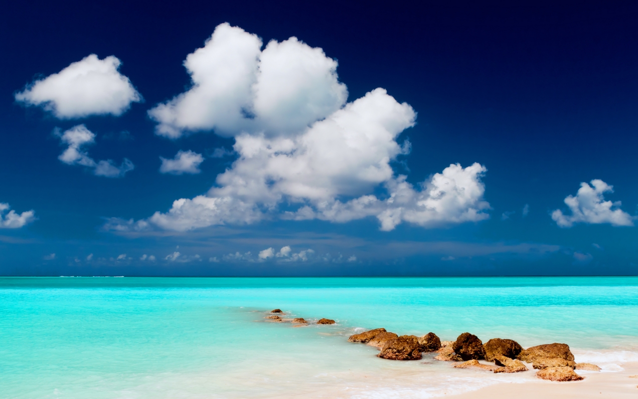 Blue Sea Landscape for 1280 x 800 widescreen resolution