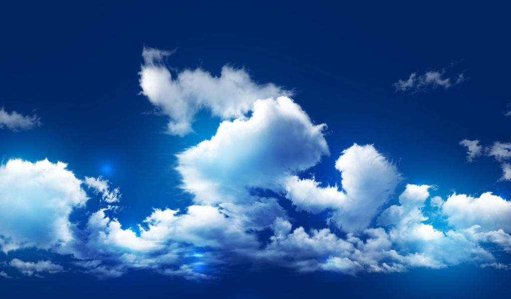 Blue Sky and Clouds for 1024 x 600 widescreen resolution