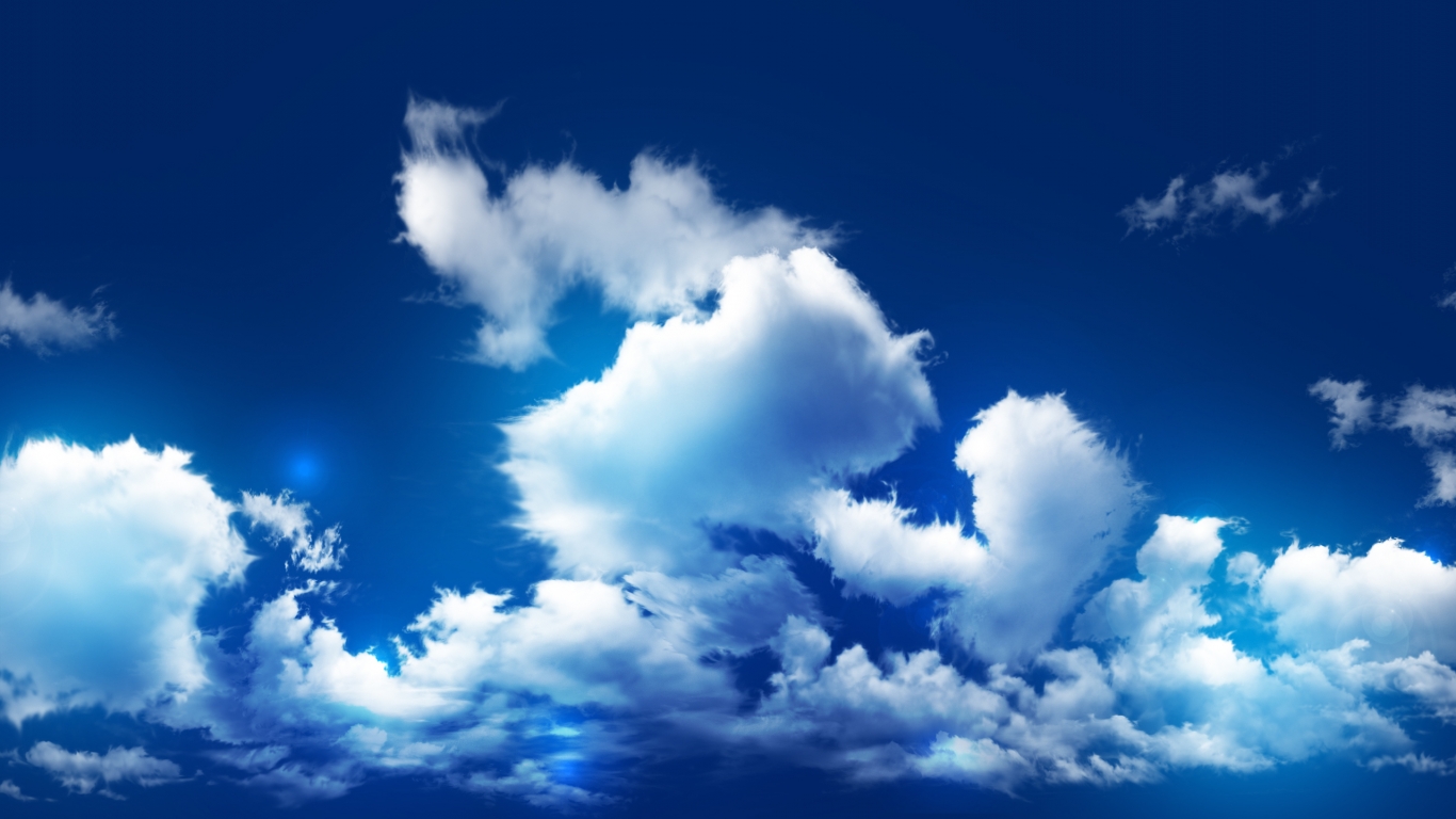 Blue Sky and Clouds for 1366 x 768 HDTV resolution