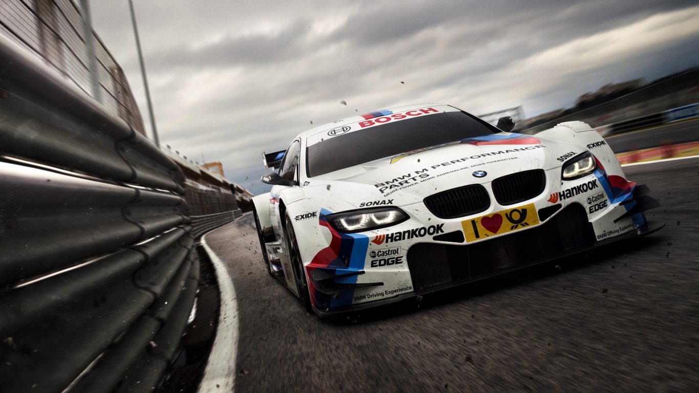 BMW Racing Car for 1366 x 768 HDTV resolution