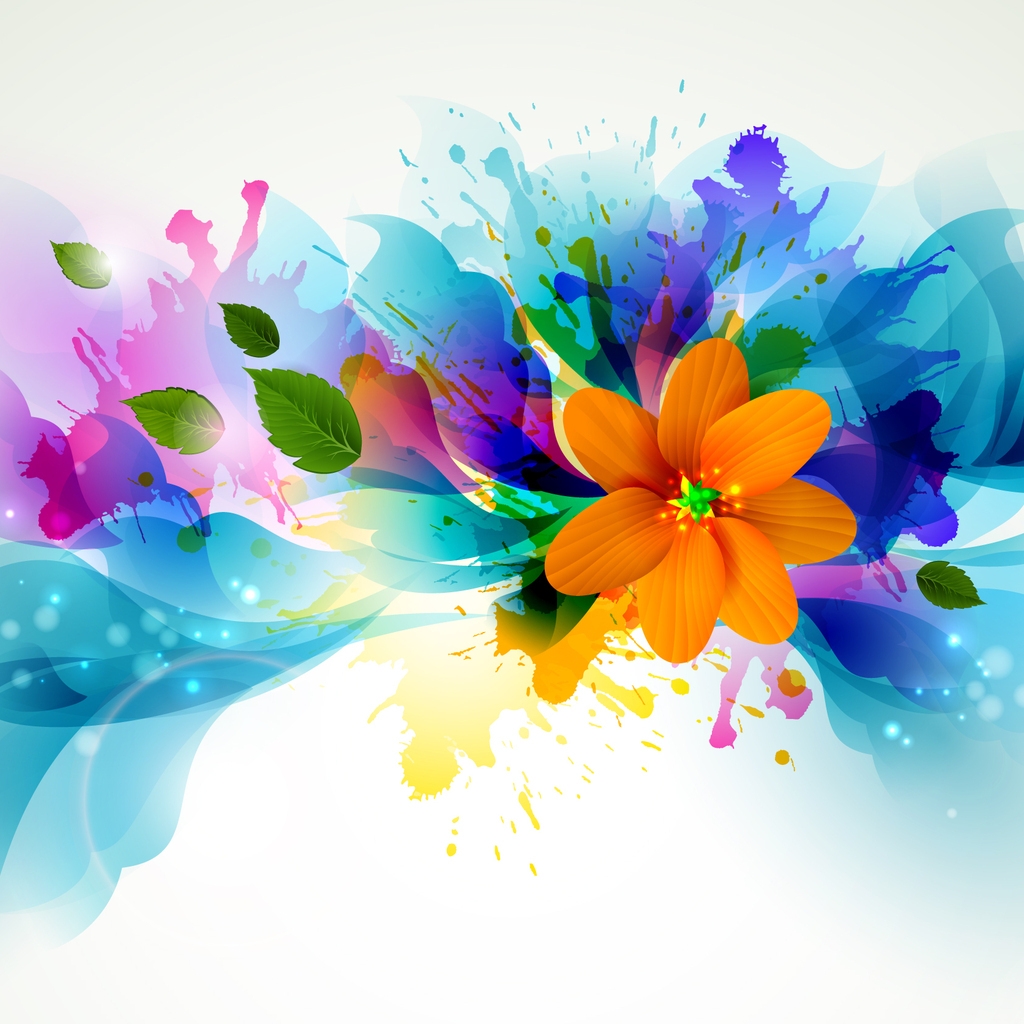 Bright Flowers for 1024 x 1024 iPad resolution