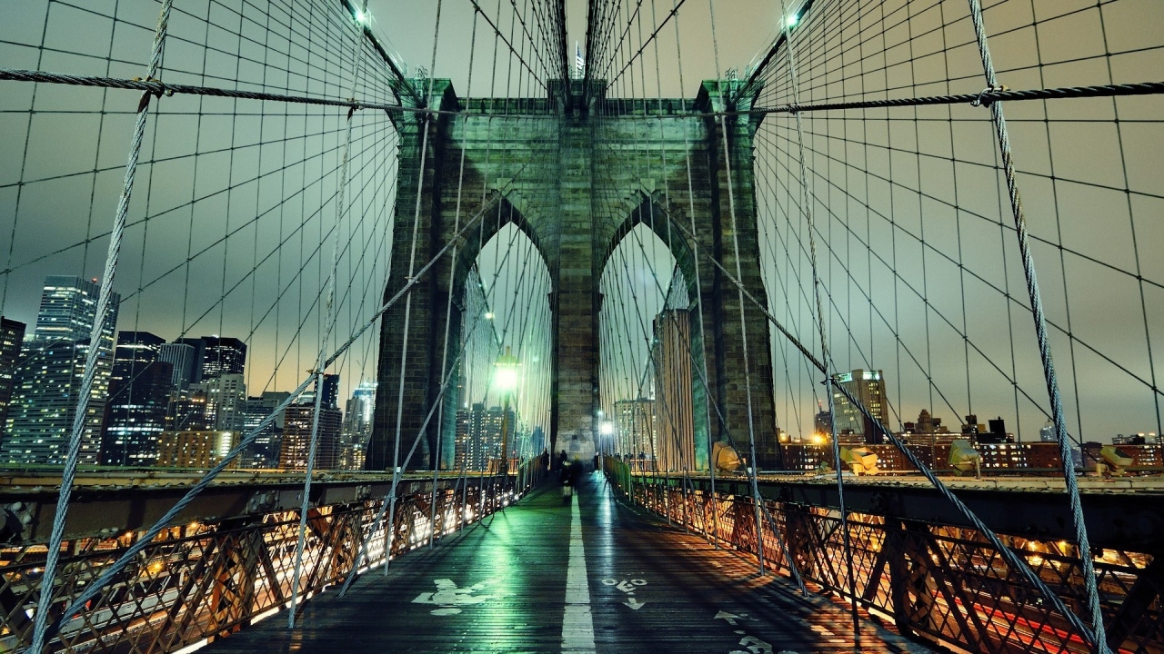 Brooklyn Bridge HDR for 1280 x 720 HDTV 720p resolution