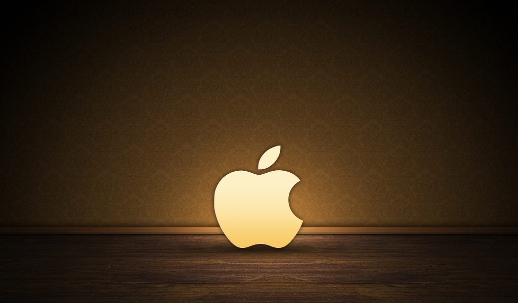 Brown Apple logo for 1024 x 600 widescreen resolution