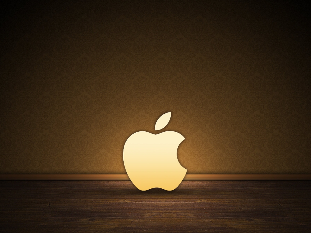 Brown Apple logo for 1024 x 768 resolution