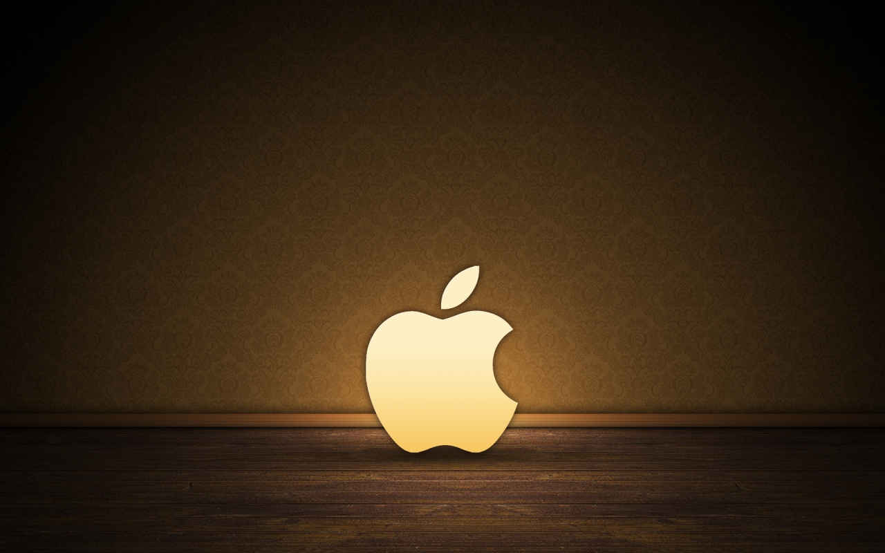 Brown Apple logo for 1280 x 800 widescreen resolution