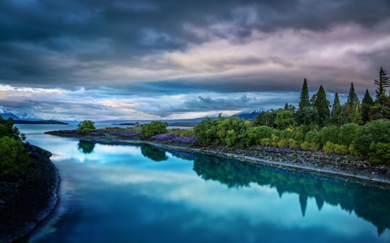 Calm Blue Landscape for 1280 x 800 widescreen resolution