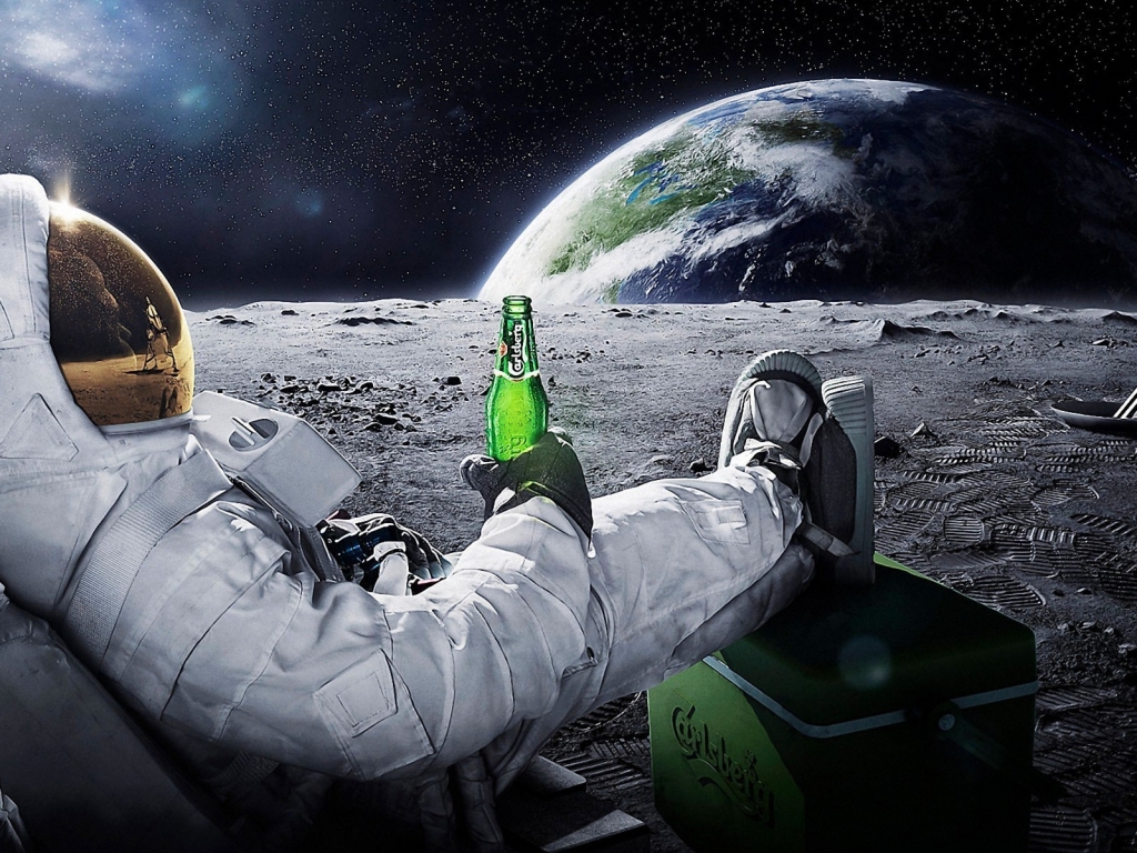 Carlsberg Beer in Space for 1024 x 768 resolution