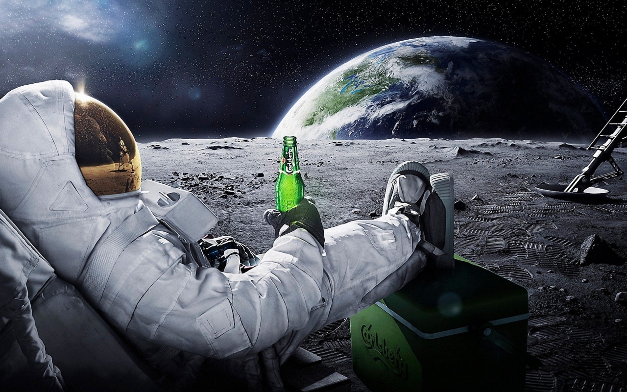 Carlsberg Beer in Space for 1280 x 800 widescreen resolution