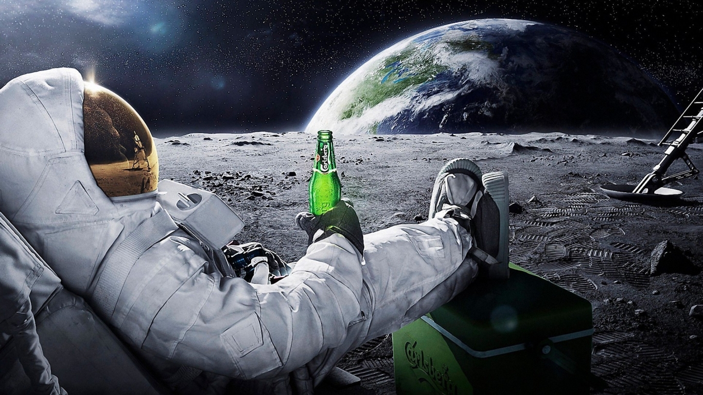 Carlsberg Beer in Space for 1366 x 768 HDTV resolution
