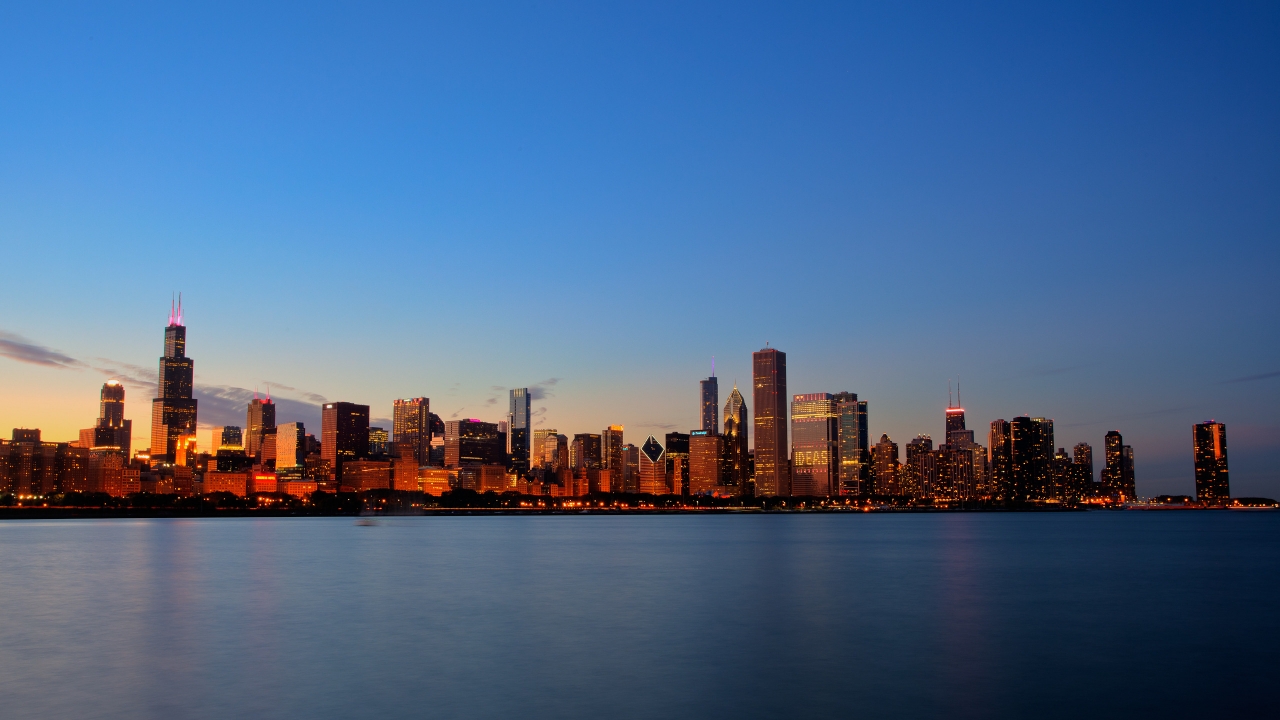 Chicago Skyline for 1280 x 720 HDTV 720p resolution