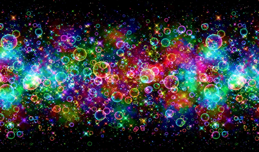 Colorful Bubbles for 1024 x 600 widescreen resolution