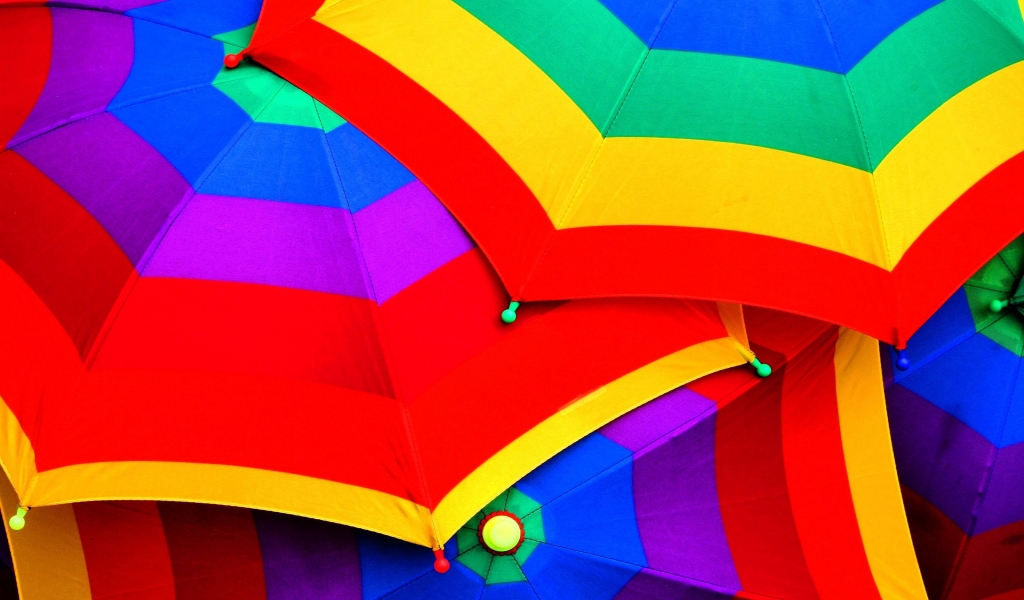 Colorful Umbrellas for 1024 x 600 widescreen resolution