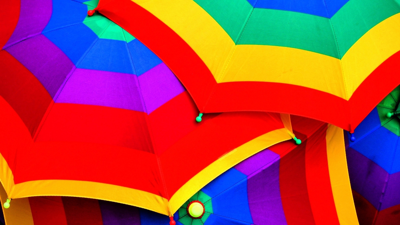 Colorful Umbrellas for 1280 x 720 HDTV 720p resolution