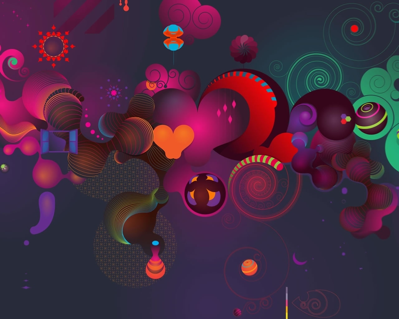 Colourful Abstract 3D Background for 1280 x 1024 resolution