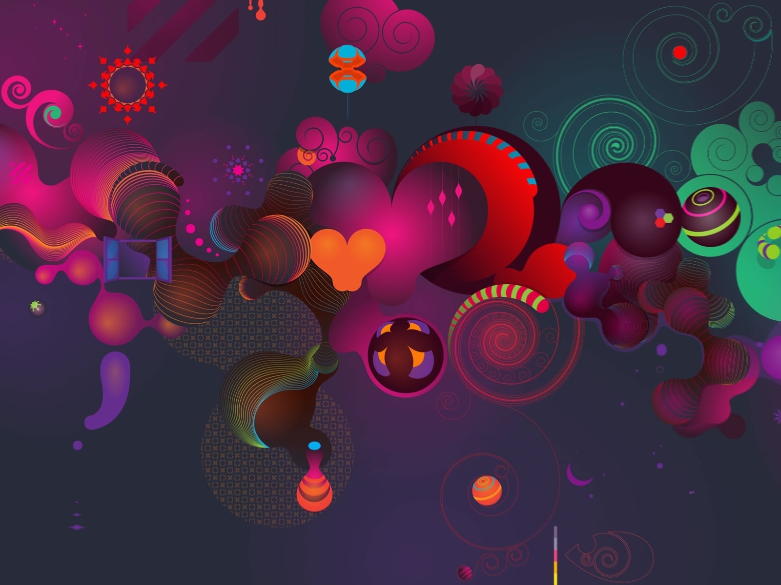Colourful Abstract 3D Background for 1600 x 1200 resolution