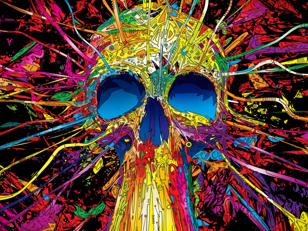 Colourful Skull for 1024 x 768 resolution