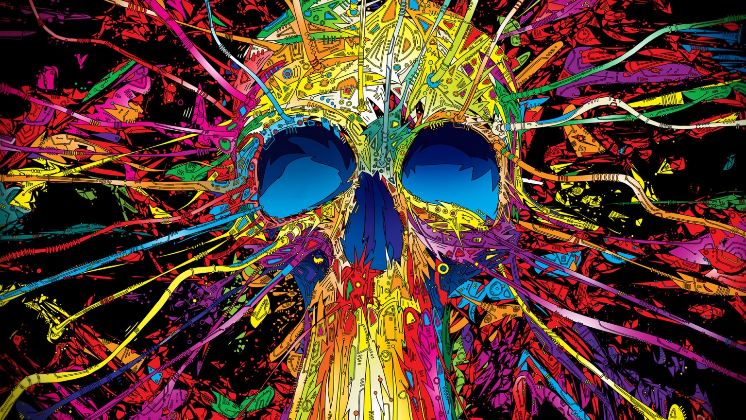 Colourful Skull for 1536 x 864 HDTV resolution