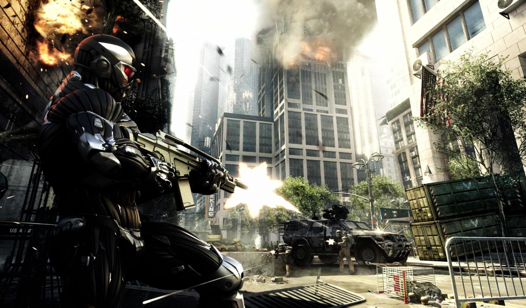 Crysis 2 Scene for 1024 x 600 widescreen resolution
