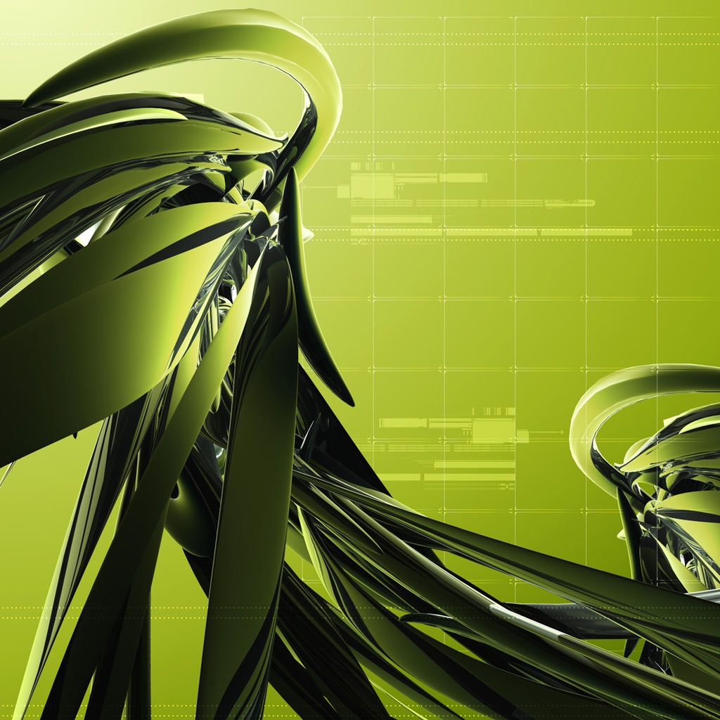 Dark Green Abstract Design for 1024 x 1024 iPad resolution