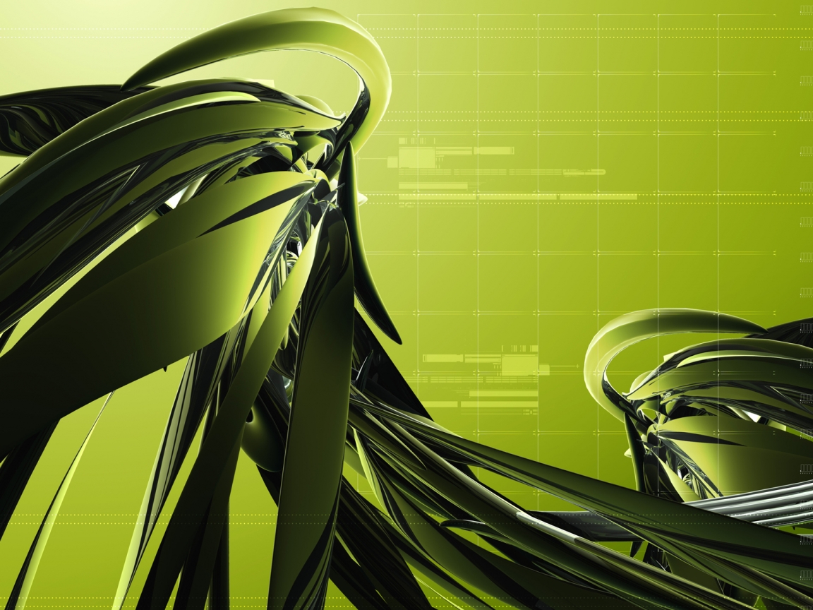 Dark Green Abstract Design for 1152 x 864 resolution