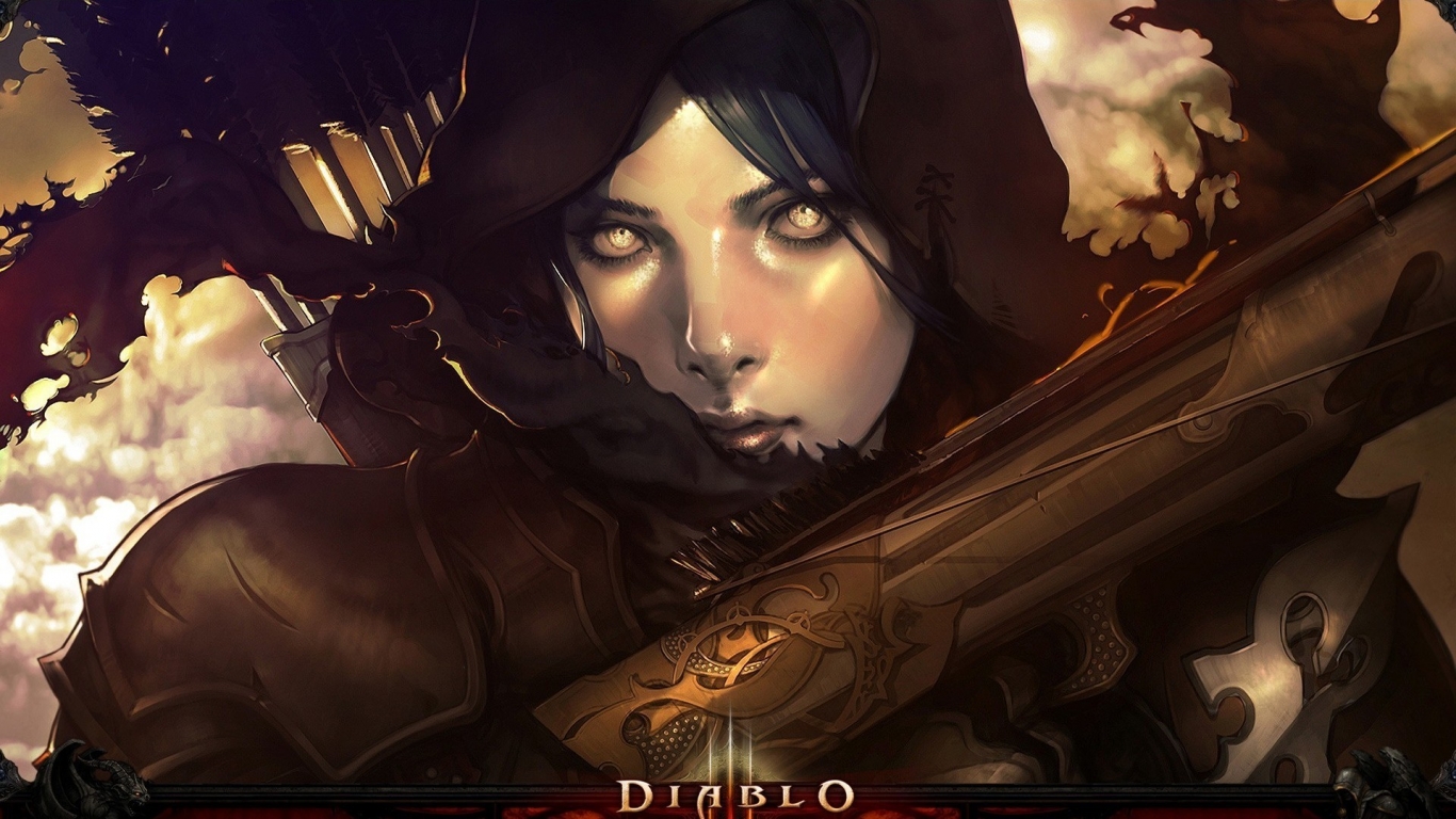 Diablo III Character for 1366 x 768 HDTV resolution