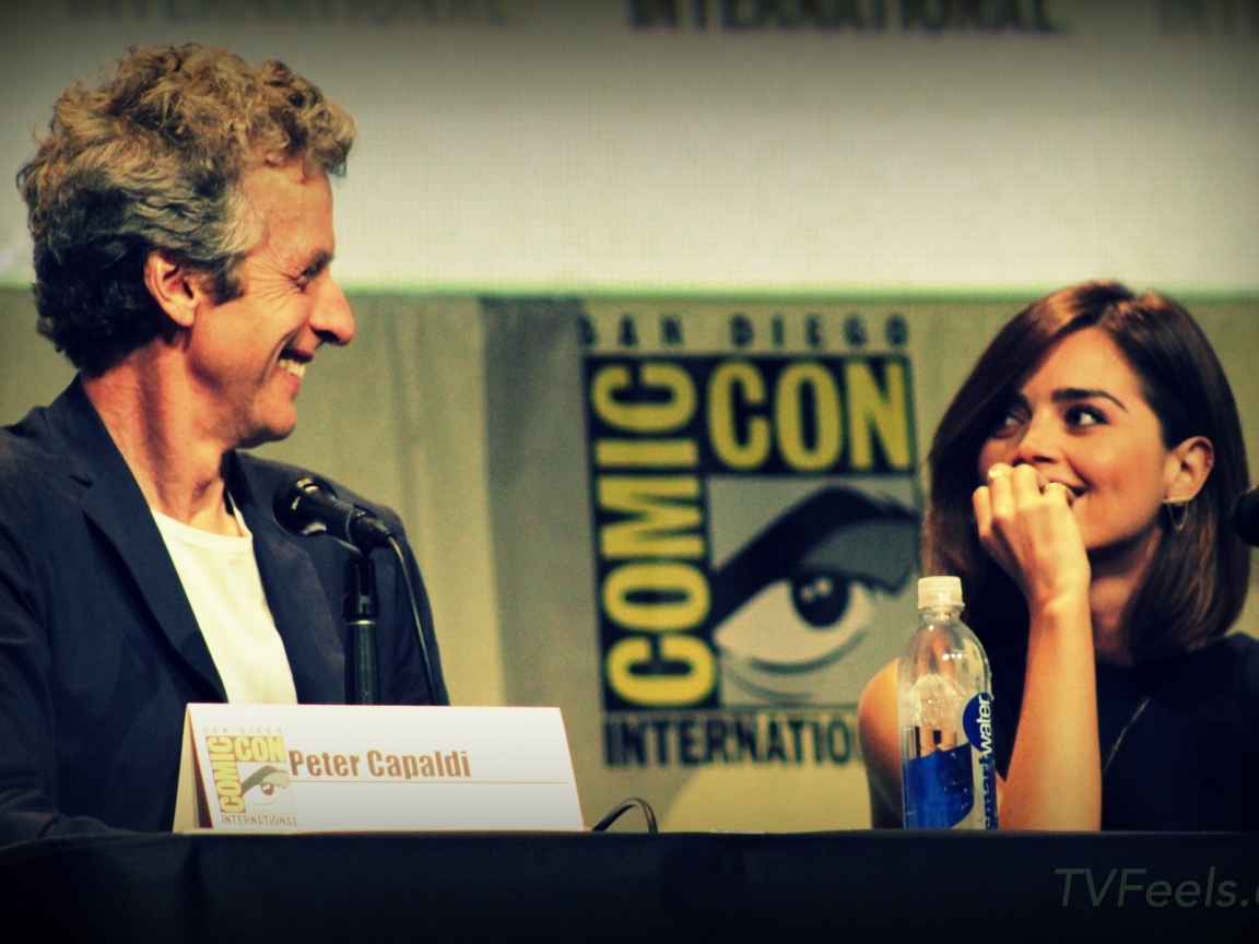 Doctor Who Peter Capaldi and Jenna Coleman at Comic Con for 1152 x 864 resolution