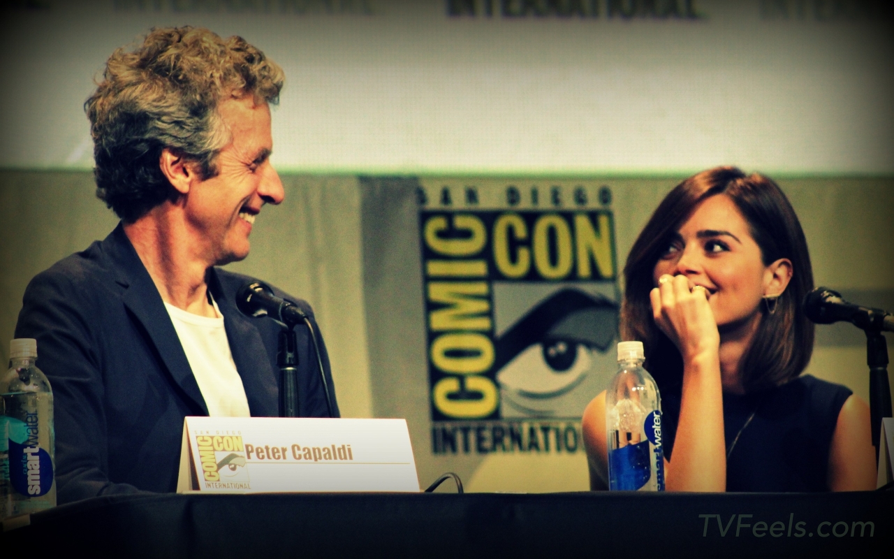 Doctor Who Peter Capaldi and Jenna Coleman at Comic Con for 1280 x 800 widescreen resolution