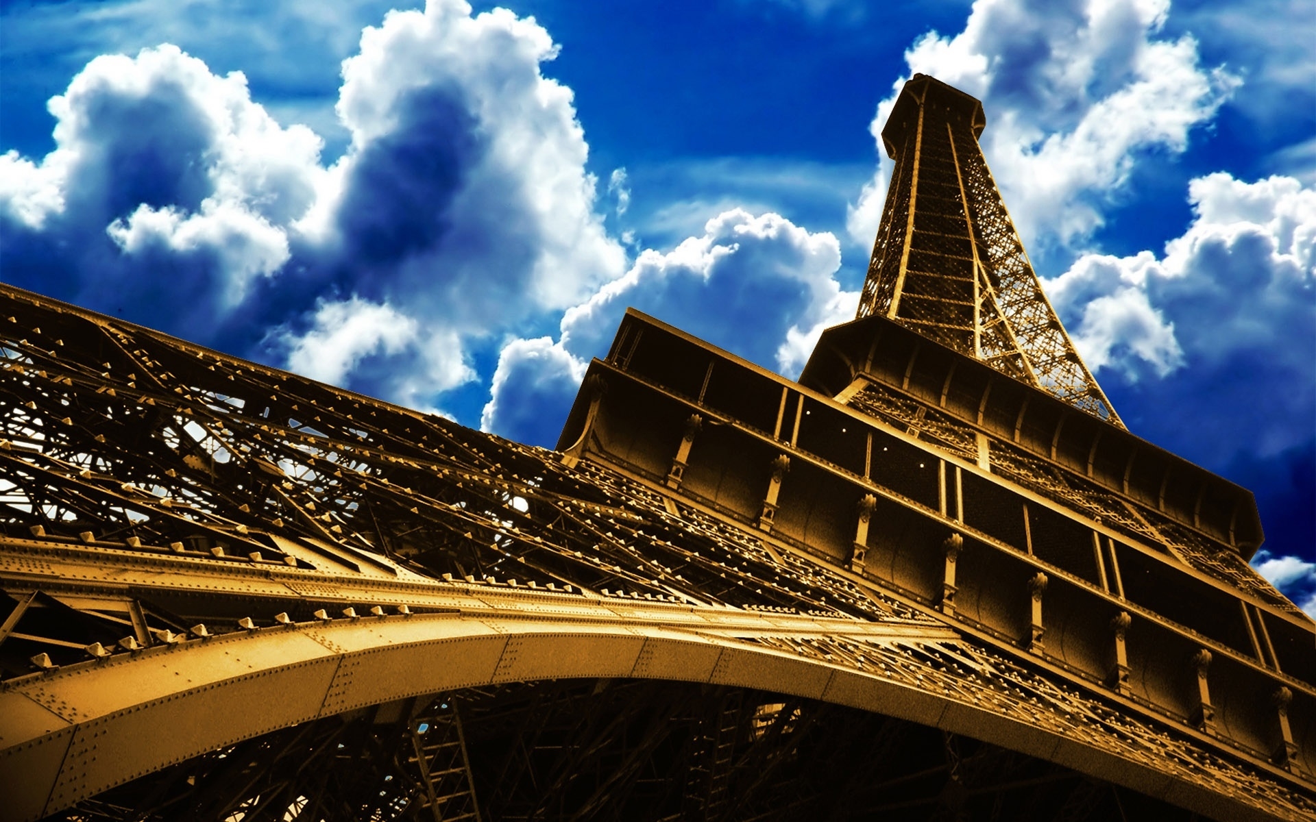 Eiffel Tower Down to Top for 1920 x 1200 widescreen resolution