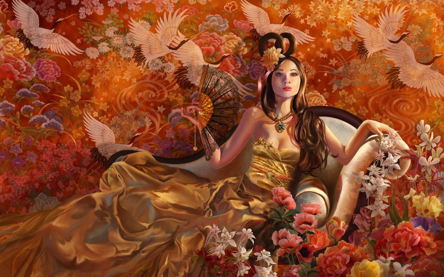 Fantasy Girl Autumn for 1440 x 900 widescreen resolution